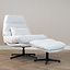 Draaifauteuil met hocker Cristo linnen off white
