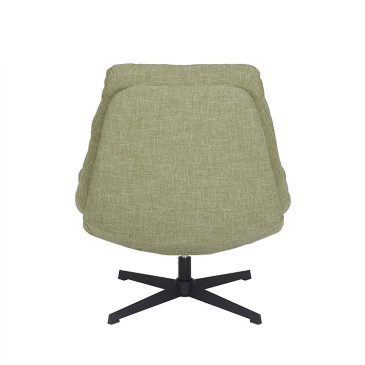 Draaifauteuil met hocker Cristo linnen olijfgroen