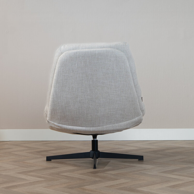 Draaifauteuil met hocker Cristo linnen taupe