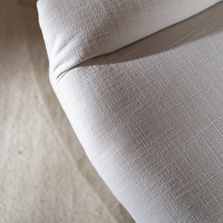 Draaifauteuil met hocker Palma linnen off white