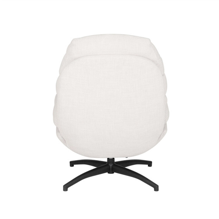 Draaifauteuil met hocker Palma linnen off white