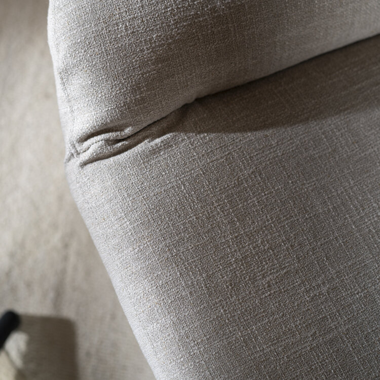 Draaifauteuil met hocker Palma linnen taupe