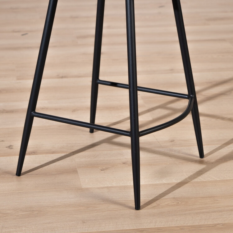 Industriële barkruk Barrel zwart/antraciet eco-leer 69 cm