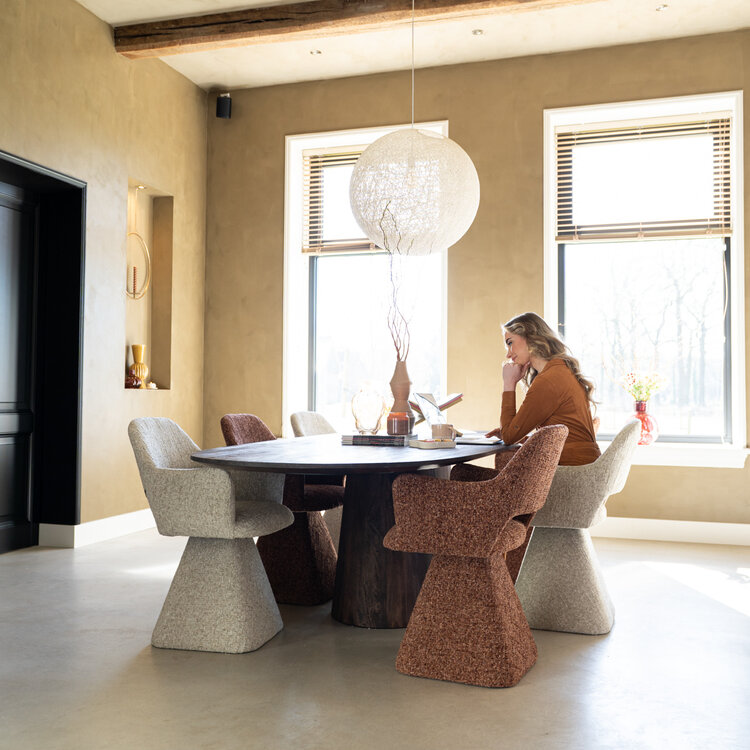 Eetkamerstoel Josh draaibaar chenille beige