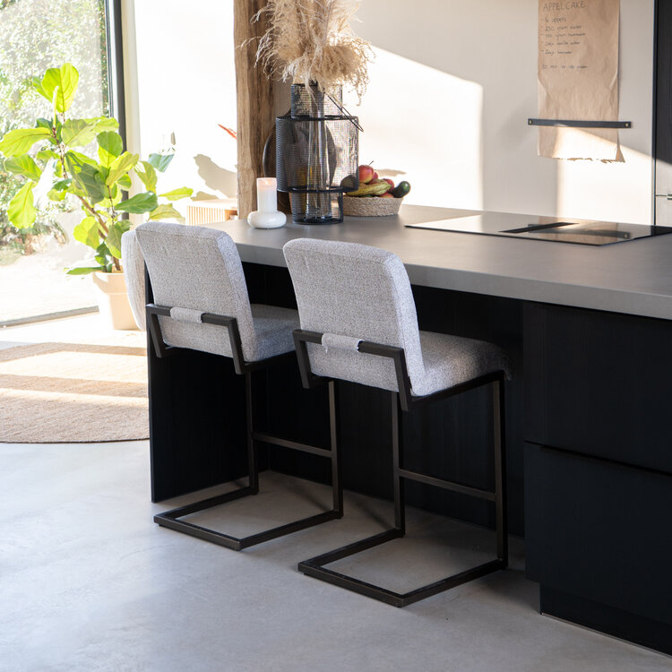 Velvet barkruk Lio bruin 70 cm