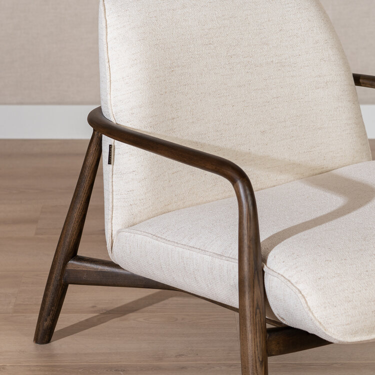 Scandinavische fauteuil Vidar linnen off white