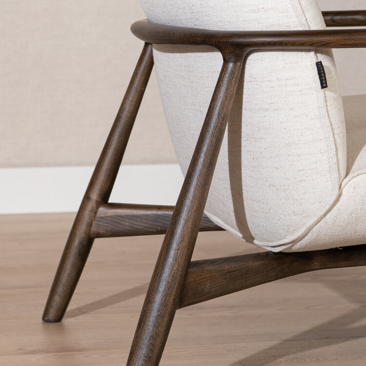 Scandinavische fauteuil Vidar linnen off white