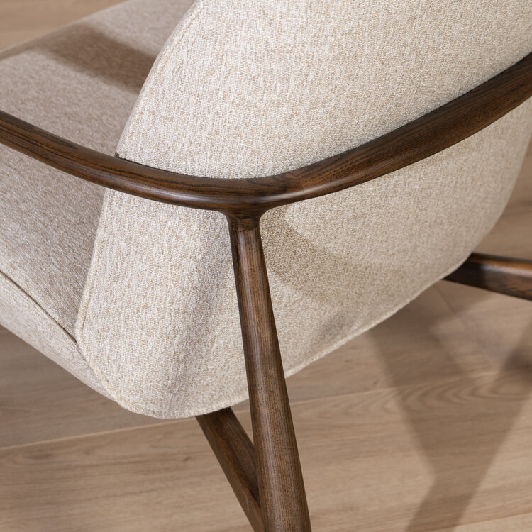 Scandinavische fauteuil Vidar linnen taupe