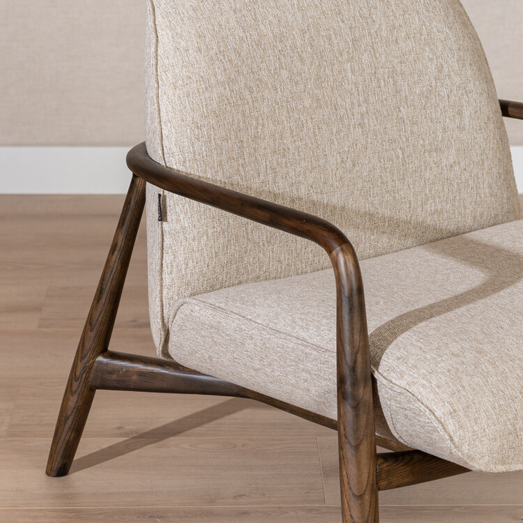 Scandinavische fauteuil Vidar linnen taupe