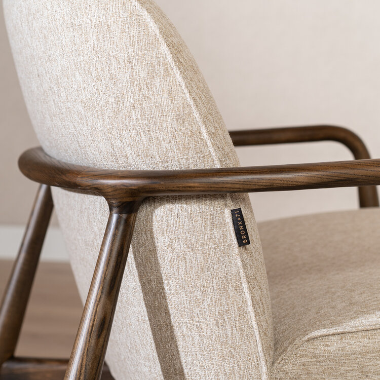 Scandinavische fauteuil Vidar linnen taupe