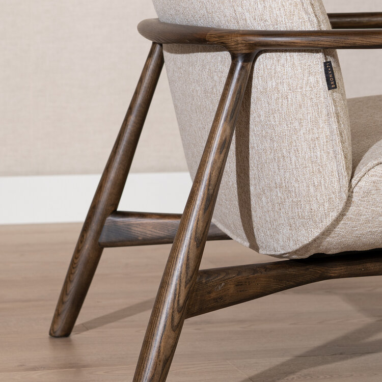 Scandinavische fauteuil Vidar linnen taupe
