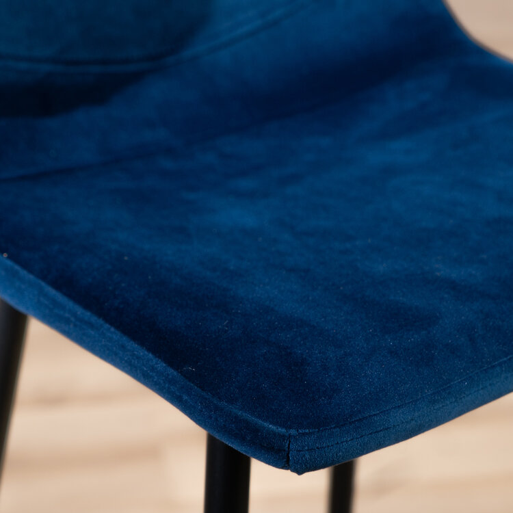 Velvet barkruk Mikky blauw 65-78 cm