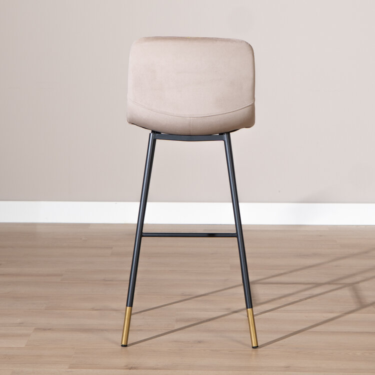 Velvet barkruk Mikky taupe 65-78 cm