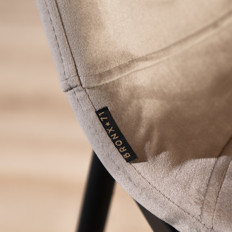 Velvet barkruk Mikky taupe 65-78 cm