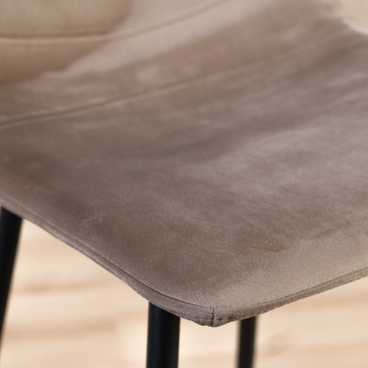 Velvet barkruk Mikky taupe 65-78 cm