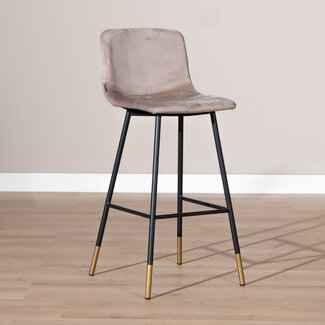 Velvet barkruk Mikky taupe 65-78 cm