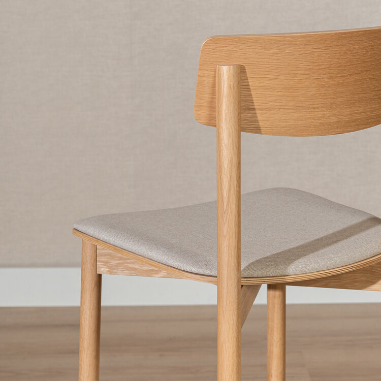 Scandinavische barkruk Jane naturel eiken/ off white 80 cm