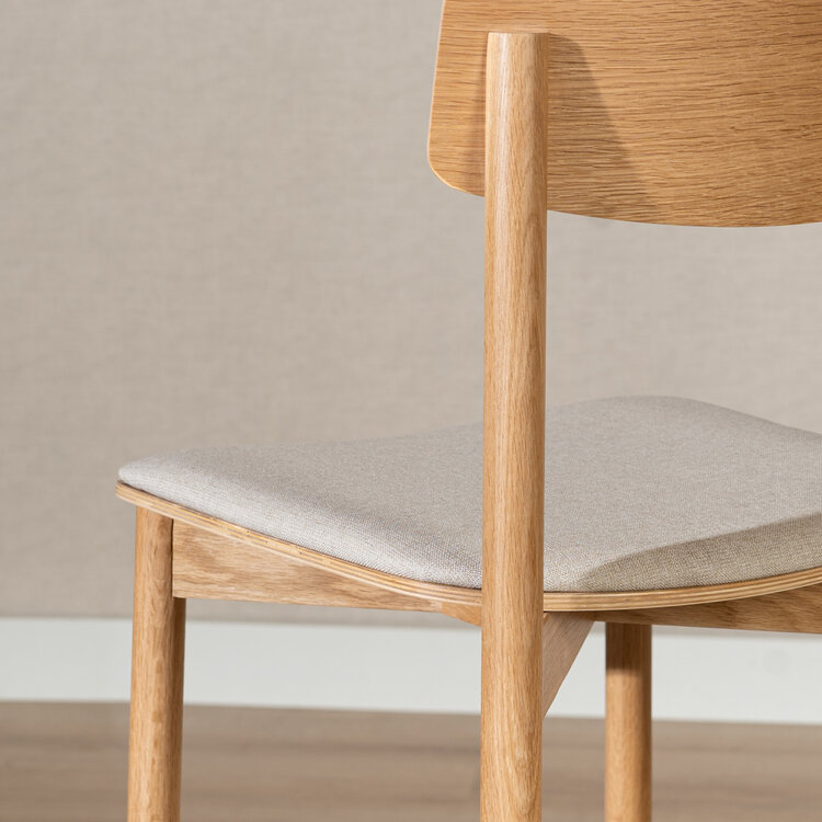 Scandinavische barkruk Inez naturel eiken/ off white 70 cm