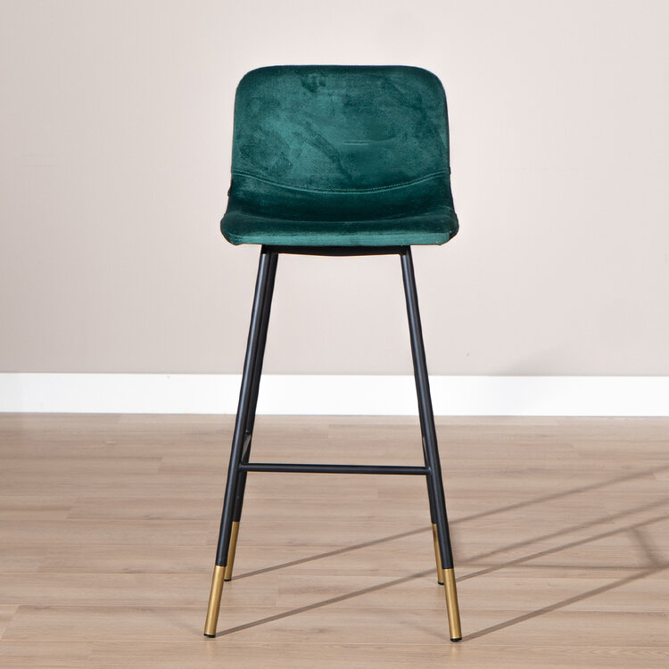 Velvet barkruk Mikky groen 65-78 cm