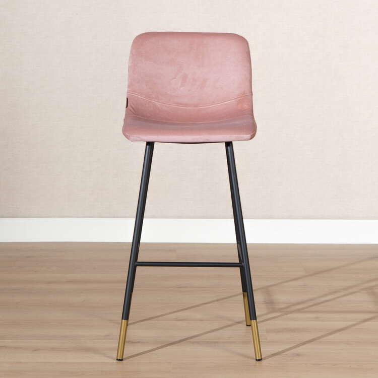 Velvet barkruk Mikky roze 65-78 cm