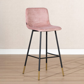 Velvet barkruk Mikky roze 65-78 cm