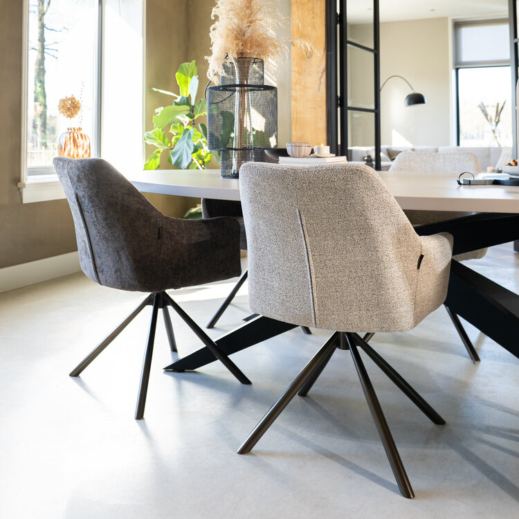 Eetkamerstoel Kay draaibaar bruin