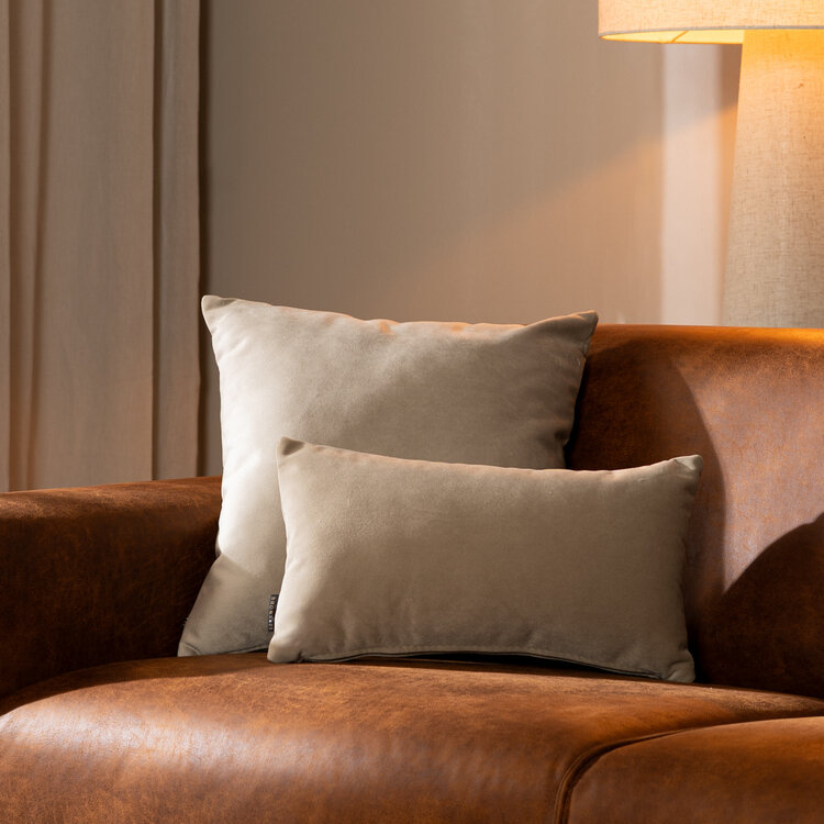 Sierkussen Anna velvet beige 45 x 45 cm