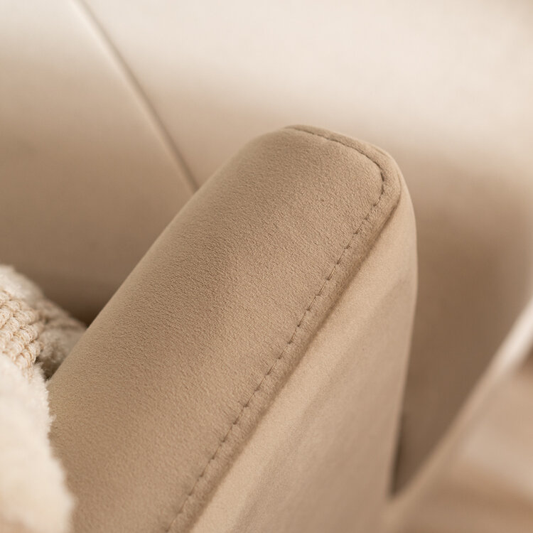 Velvet hoekbank Denver beige links