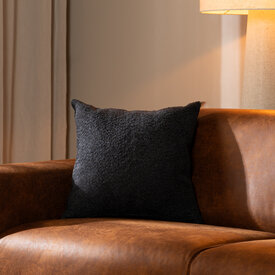 Sierkussen Nora bouclé stof zwart 45 x 45 cm