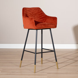 Velvet barkruk Fiona koper 65-78 cm