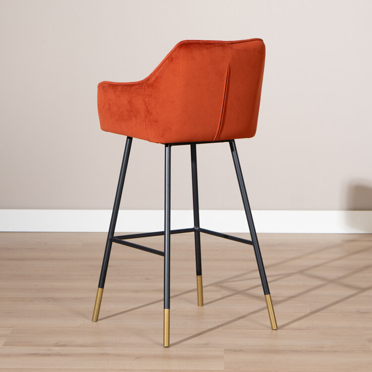 Velvet barkruk Fiona koper 65-78 cm