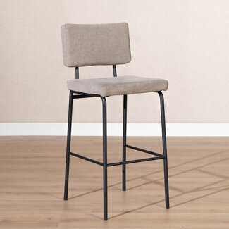Scandinavische barkruk Espen taupe gerecyclede stof 64-77 cm