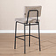 Scandinavische barkruk Espen taupe gerecyclede stof 64-77 cm
