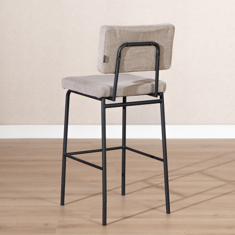 Scandinavische barkruk Espen taupe gerecyclede stof 64-77 cm
