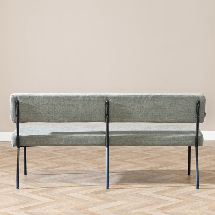 Scandinavische eetkamerbank Espen groen gerecyclede stof 160 cm