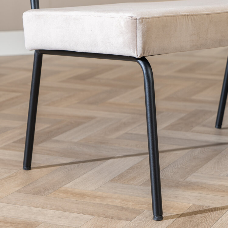 Velvet eetkamerbank Espen taupe 160 cm