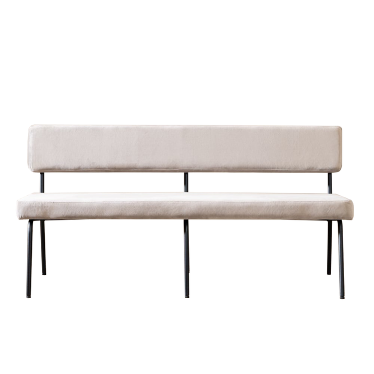 Velvet eetkamerbank Espen taupe 160 cm