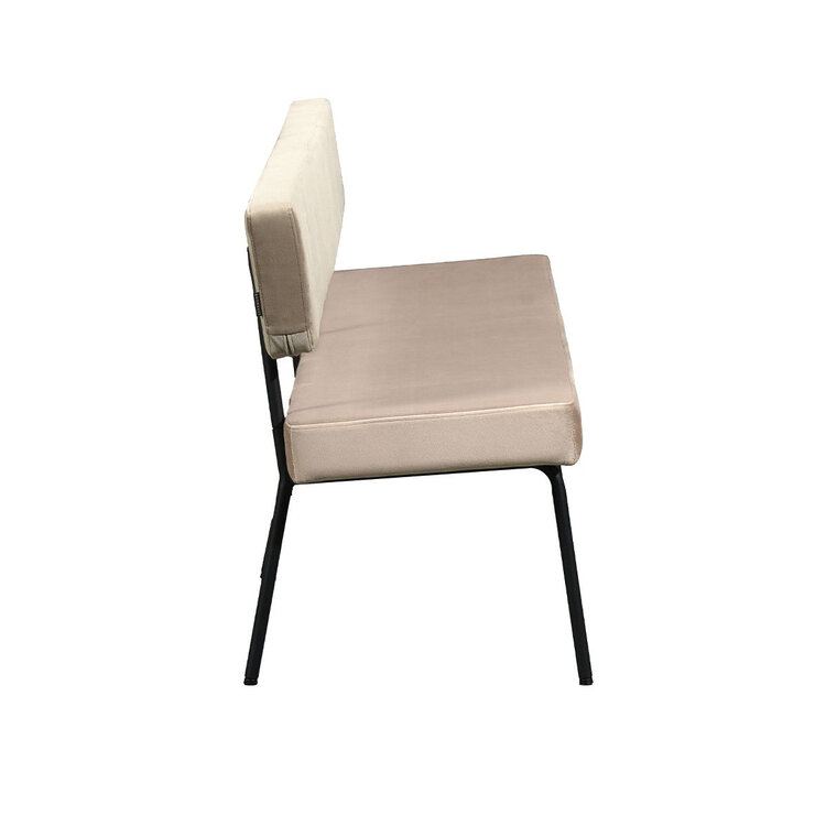 Velvet eetkamerbank Espen taupe 190 cm
