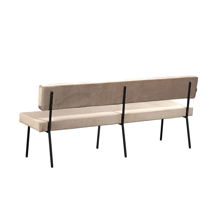 Velvet eetkamerbank Espen taupe 190 cm