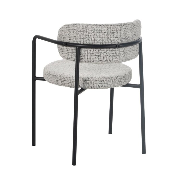 Eetkamerstoel Nicky gemêleerde stof off white/zwart