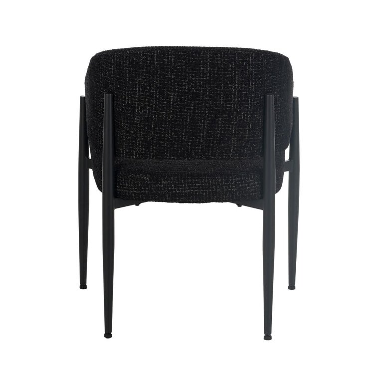 Eetkamerstoel Armin gemêleerde stof zwart