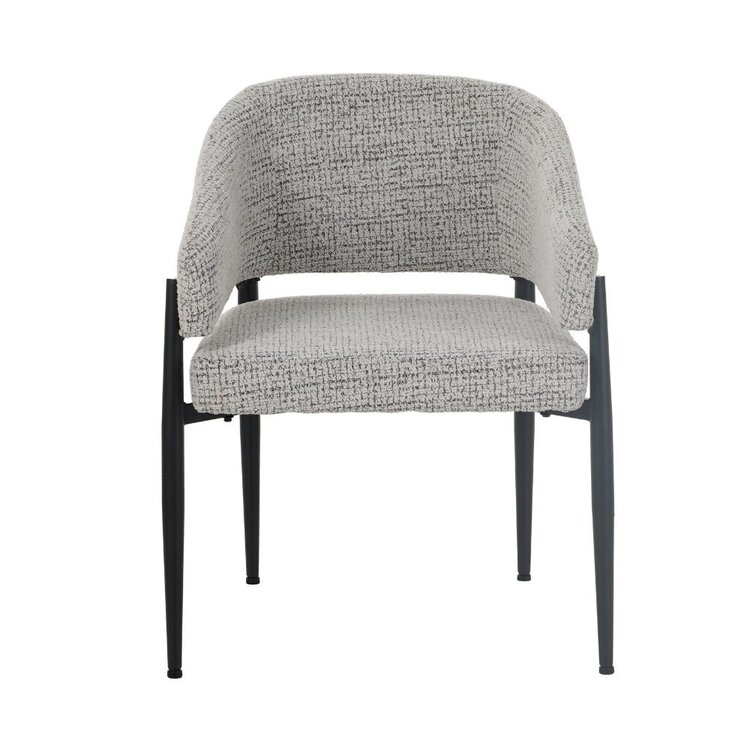 Eetkamerstoel Armin gemêleerde stof off white/zwart