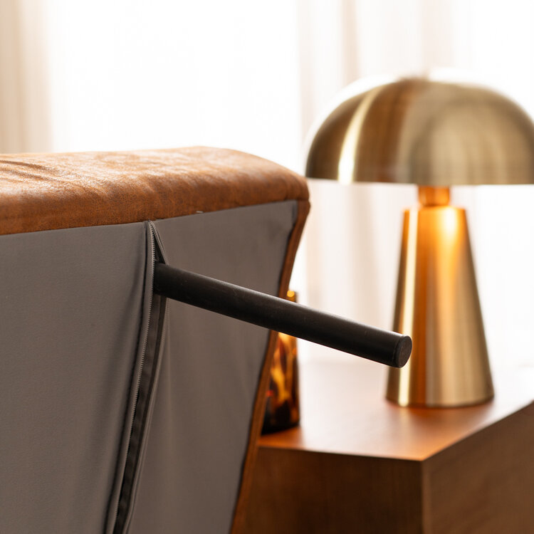 Slaapbank 1,5-persoons Timo cognac eco-leer