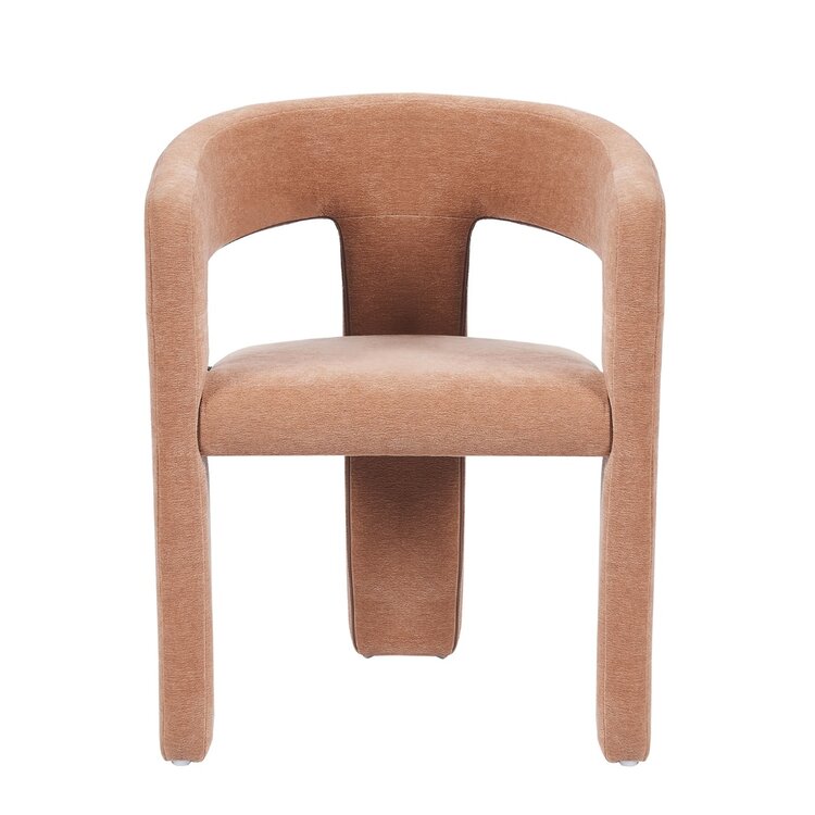 Scandinavische eetkamerstoel Bibi chenille terracotta