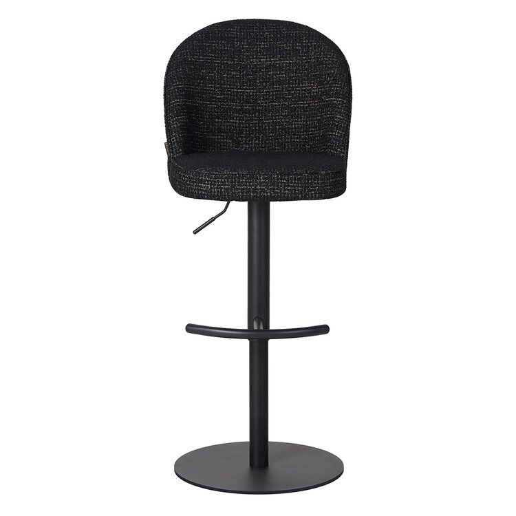 Barkruk Odin gemêleerde stof zwart 63-83 cm