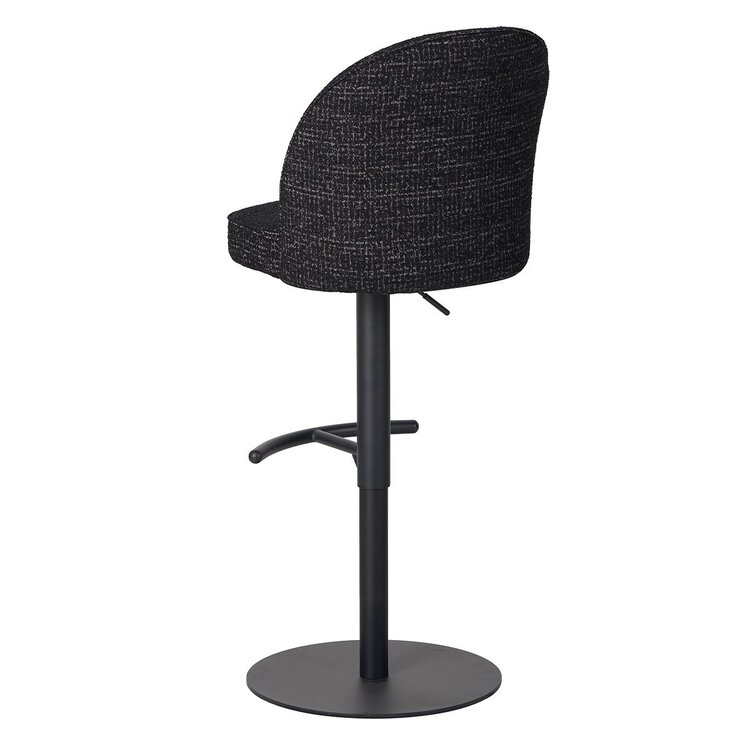 Barkruk Odin gemêleerde stof zwart 63-83 cm