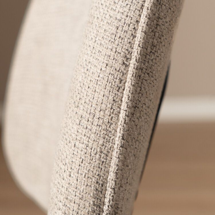 Scandinavische eetkamerstoel Ivar gerecyclede stof taupe