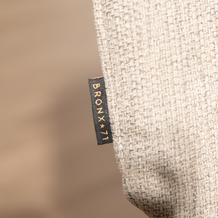 Scandinavische eetkamerstoel Ivar gerecyclede stof taupe