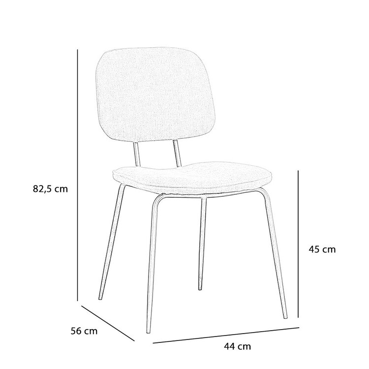 Scandinavische eetkamerstoel Ivar gerecyclede stof beige