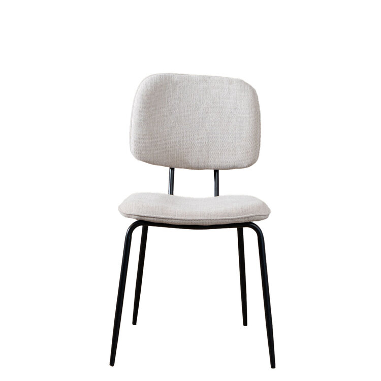 Scandinavische eetkamerstoel Ivar gerecyclede stof beige